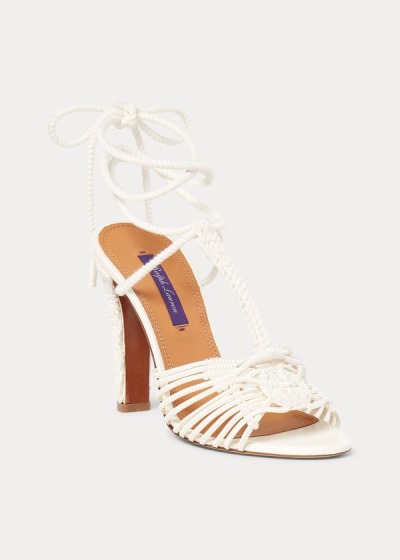 Sandalias Ralph Lauren Mujer Beige - Tenley Cotton-Leather - KTRXS5208